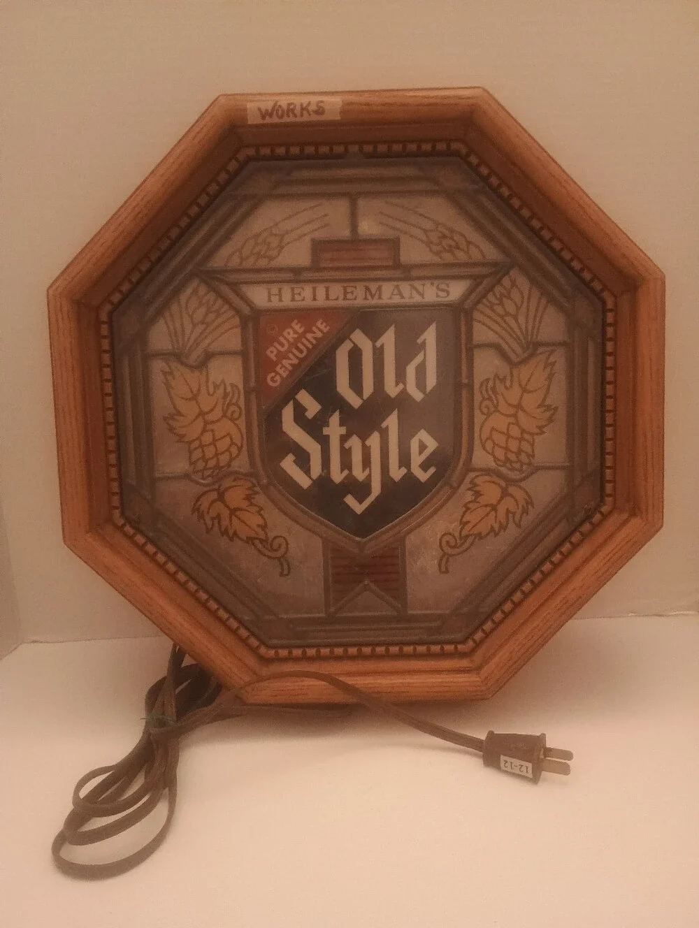 Octagonal Wall Clock - Brown Wood Frame
